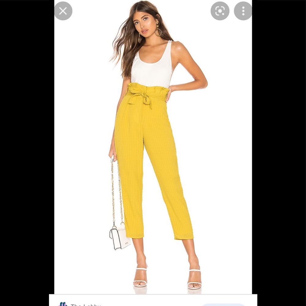 Lovers+Friends Irving pants in yellow. Never worn. Size S